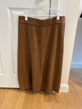 Gap Women's Ribbed Knit Midi Skirt - Brown